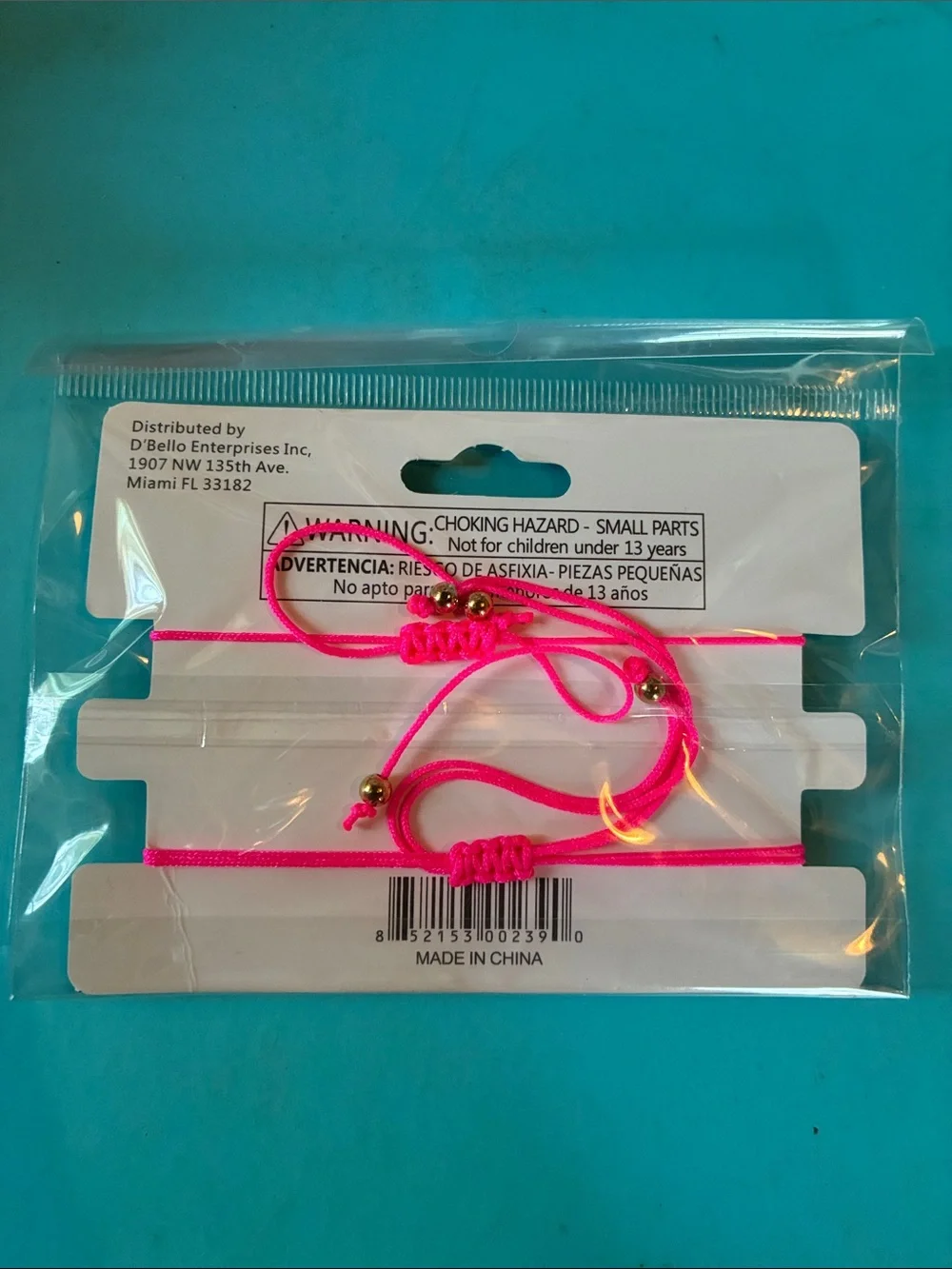 D'Bello Kids Pink Pearl & Heart Bracelet Set